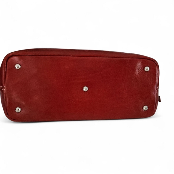 CHIARUGI red Italian leather tote shopper bag - Picture 14 of 16